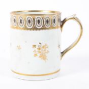 A Chamberlain's Worcester gilt and blue mug, early 19th century, iron-red marks,