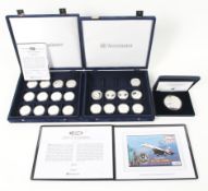 A Concorde Collection 19 x Guernsey silver £5 coins & 2 nickel 2009 £5 coins 40th anniversary 1st