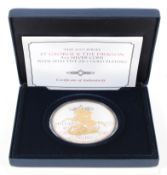 A Jersery 2009 silver proof £10 with reverse gold gilding