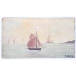 In the Manner of Alfred Wallis (1855-1942), Sailing Boats, gouache on card, signed A.