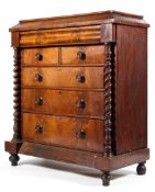 A 19th century Scottish mahogany chest of drawers,