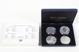 A selection of four 2007 silver four x 1oz coins, to include; a Canada 5 dollars,