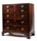 A Regency five drawer one dummy secretaire with satinwood inlay the sliding drawer enclosing 5