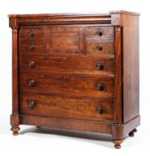 A Victorian gentleman's flame mahogany chest,