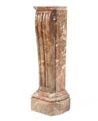 An early 20th century carved marble torchere (chip to one corner) 93cm high