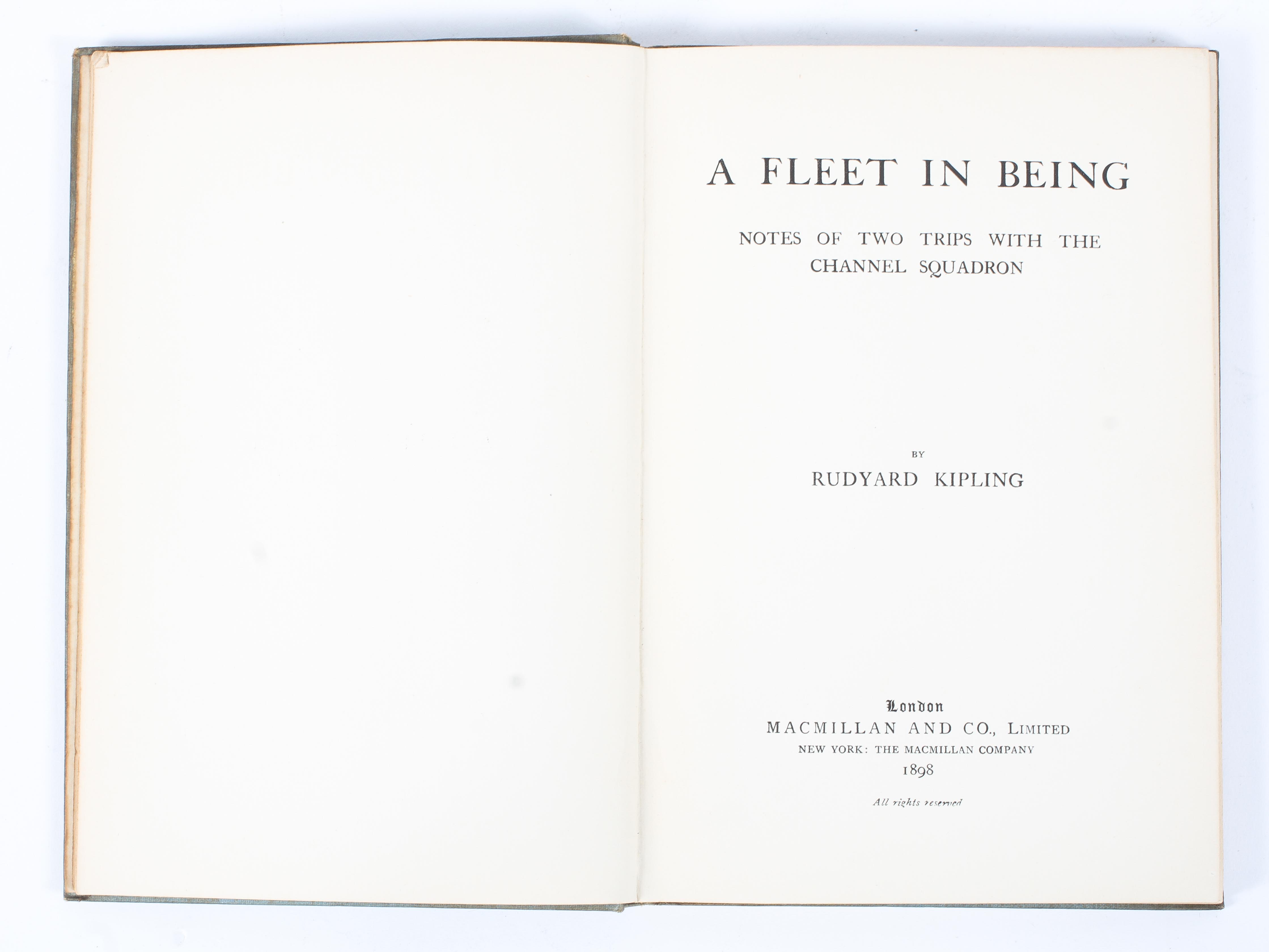 Rudyard Kipling, A Fleet in Being, First Edition, Macmillan & Co, London, - Image 2 of 2