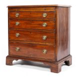 A Regency mahogany chest of small proportion,