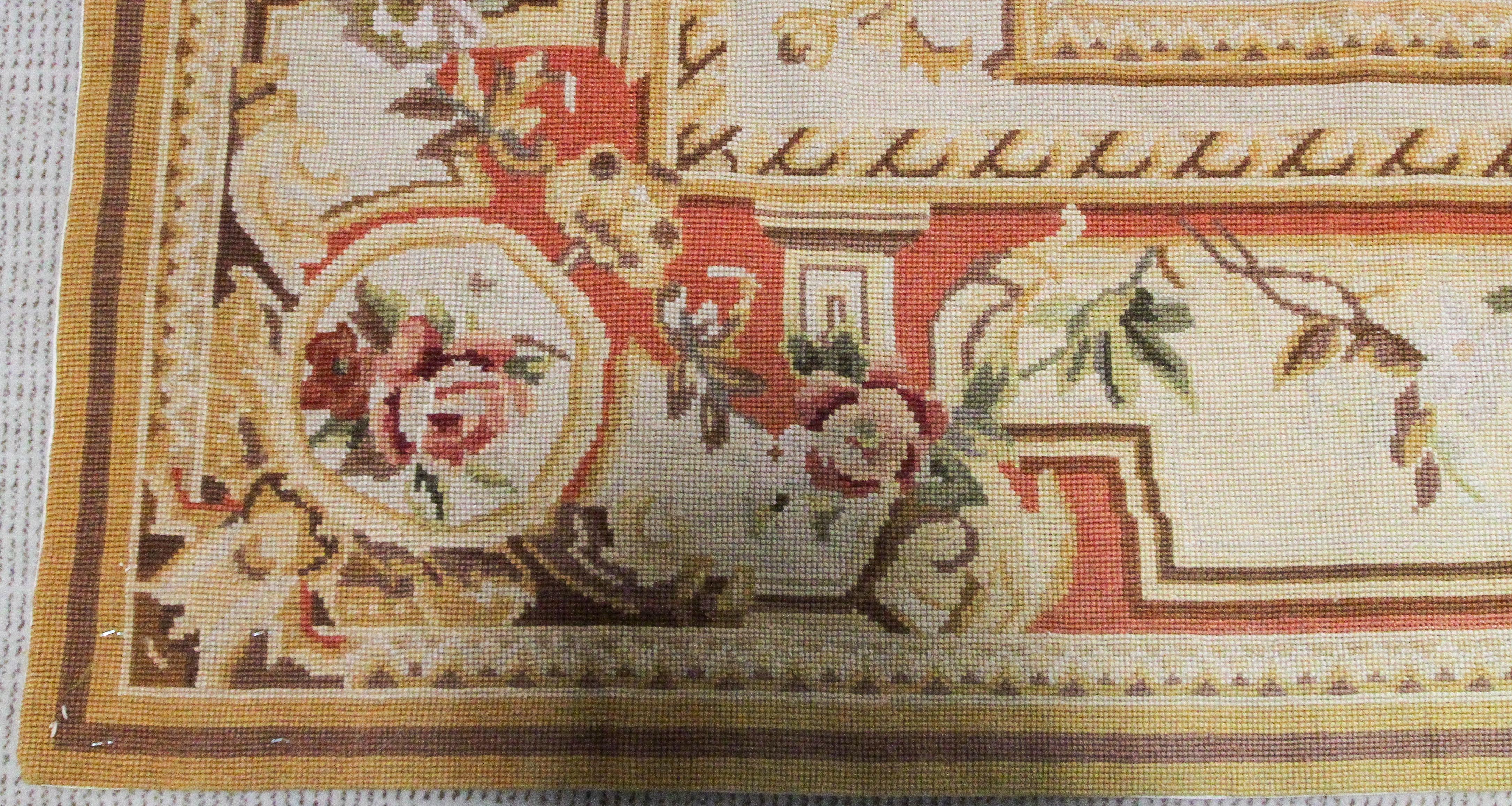 A Chinese wool Aubusson-style needlepoint rug, - Image 2 of 3