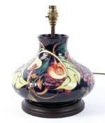 Large Queens Choice squat Moorcroft table lamp 49cm high.