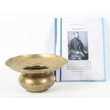 A 19th century brass spitoon and a folder of ephemera relating to William Arbuthnot CB and the 14th