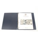 A folder containing The Queen Elizabeth II 1953 Coronation Omnibus Stamp Collection