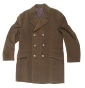 A military style knee length wool great coat