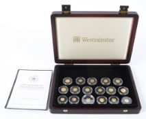 A History of the Royal Family gold coin collection with 17x1/2 gram 24ct coins, 16.