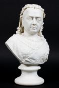 A Robinson and Leadbeater parian model of Queen Victoria, impressed Jubilee/1887 and factory marks,