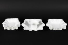 A Shelley white Lotus leaf five setting dessert set,