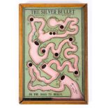 A vintage The Silver Bullet, Road to Berlin game in glazed wooden case, marked 'British Design,