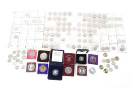 A collection of commemorative coinage together with a file containing 20th century UK coins