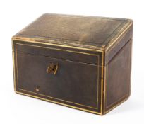 A Houghton & Gunn leather covered stationary box, late 19th/early 20th century,