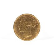 An 1880 gold sovereign, 8 grams,