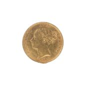 A 1885 half sovereign coin