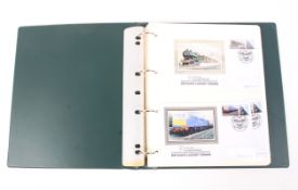 A folder containing First Day Covers all relating to Railways, including Britain's Luxury Trains,