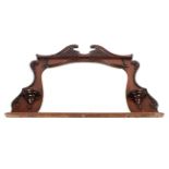 An Edwardian mahogany overmantle mirror,