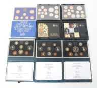 Six coin proof sets, comprising: 1982, 1986, 1990, 1991, 2001,