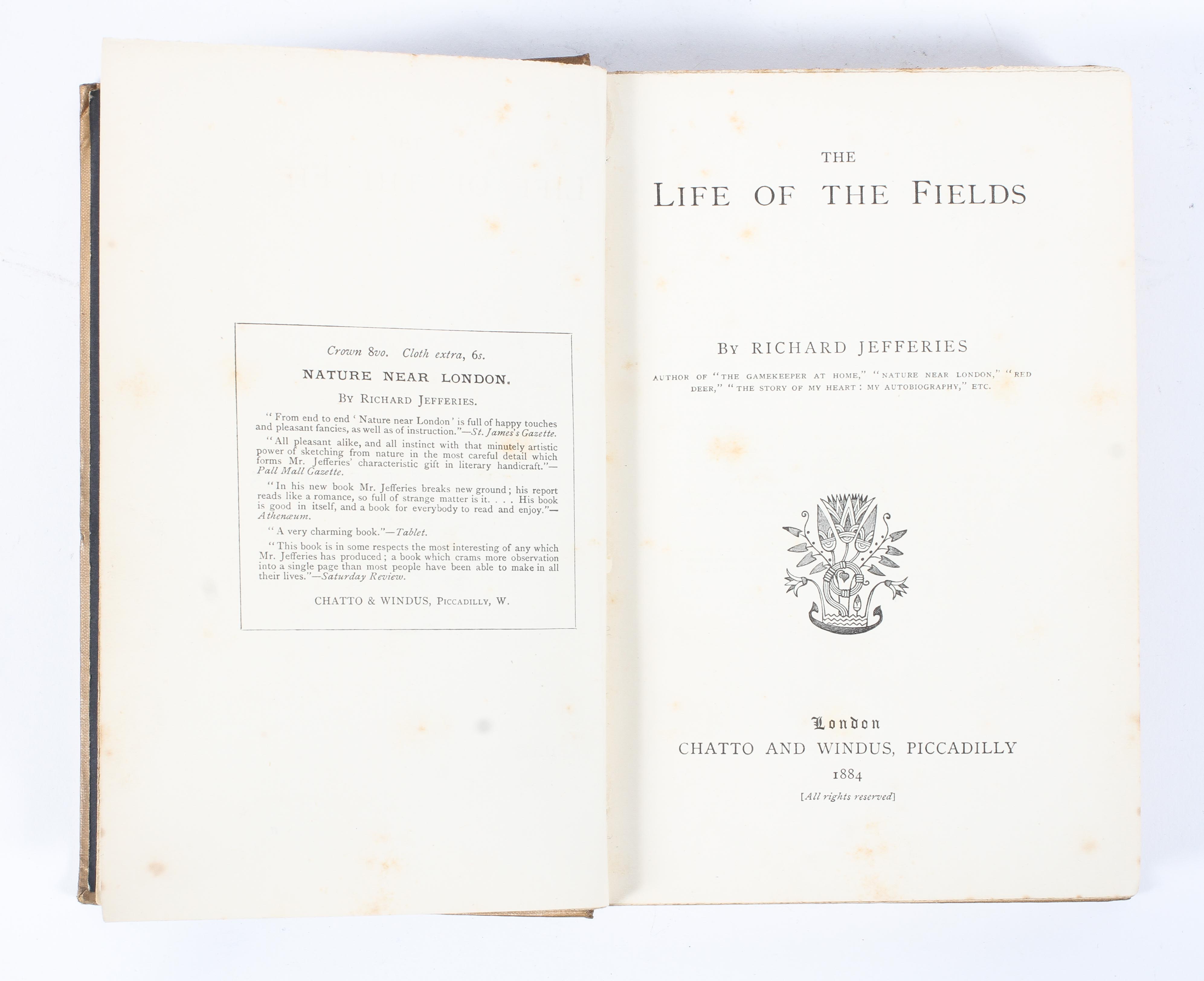 A collection of five vintage Richard Jefferies books, comprising: The Open Air, - Image 5 of 7