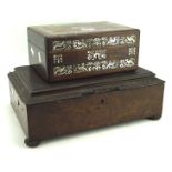 Two 20th century wooden jewellery boxes,