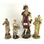 Four ceramic figures, one being a Royal Worcester figure, and other examples