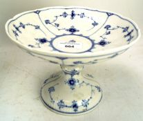 A Royal Copenhagen tazza, late 19th/early 20th century, printed green and blue marks,