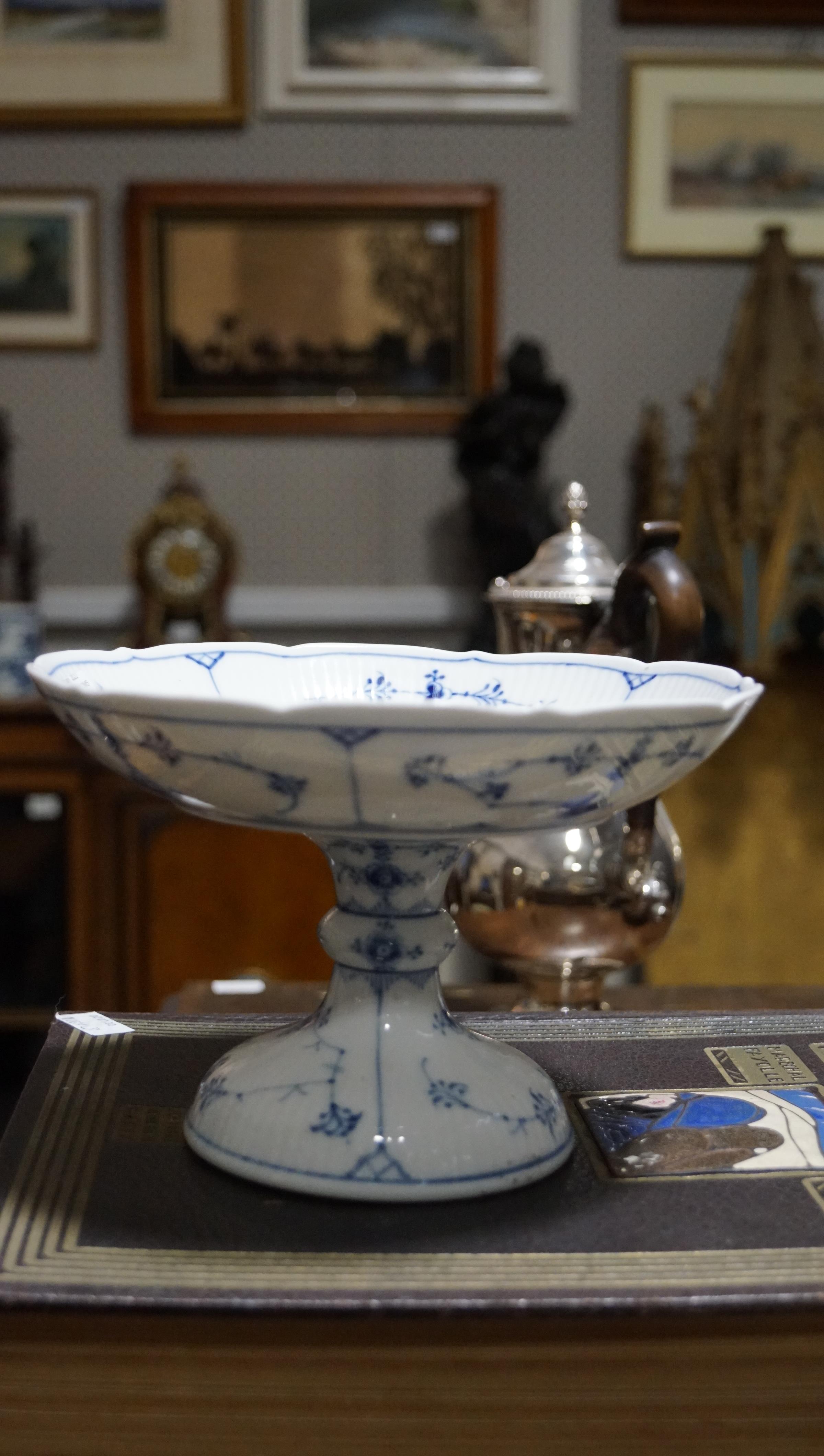 A Royal Copenhagen tazza, late 19th/early 20th century, printed green and blue marks, - Image 9 of 22