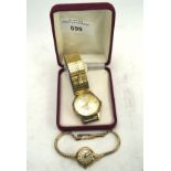 A 9ct gold Rotary ladies wristwatch and a gents 9ct gold cased Heletia,