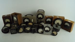 A collection of vintage gauges,