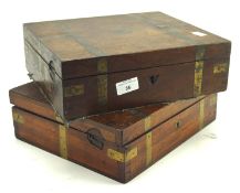 Two 19th century mahogany and brass bound detail boxes, by G. Ash and Sons,