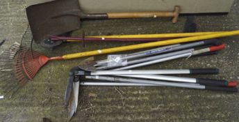 Assorted gardening tools,