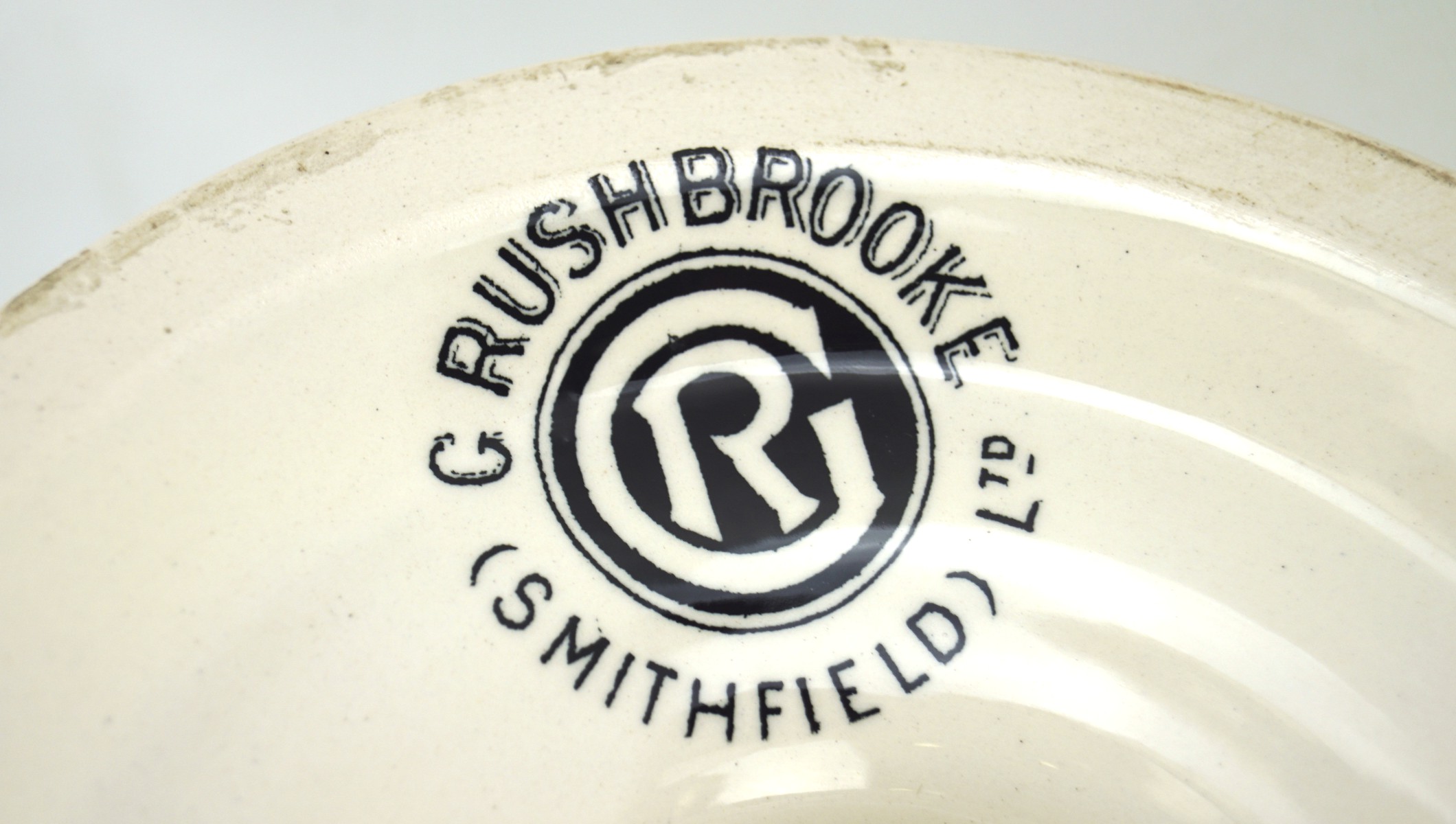 A ceramic 'Harris Stand' by G Rushbrooke Smithfield Ltd, on a circular base with white glaze, - Image 2 of 2