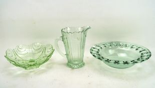 Three pieces of mid 20th century glassware,