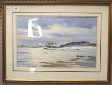 Denis Pannett, a signed watercolour depicting a coastal take off,