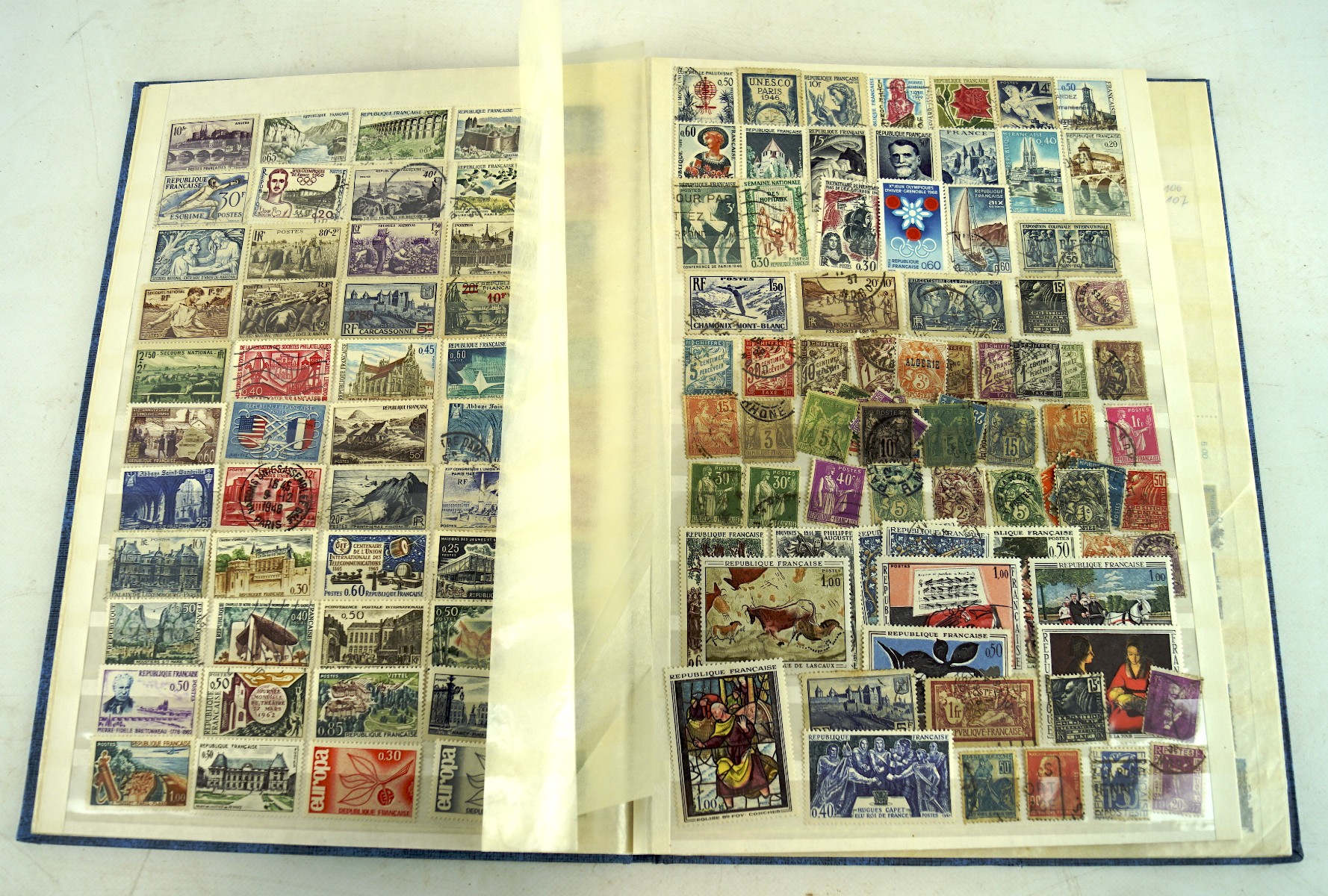 A vintage stock book containing a selection of French stamps, - Image 2 of 2