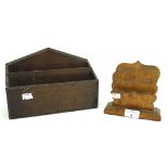 Two 20th century wooden letter racks, one being maple with curved divisions,