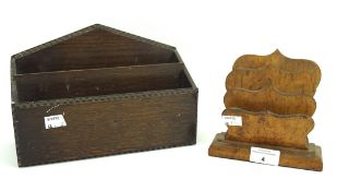 Two 20th century wooden letter racks, one being maple with curved divisions,