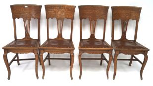 Set of four mid-20th century oak chairs