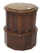 A Victorian mahogany circular night commode,