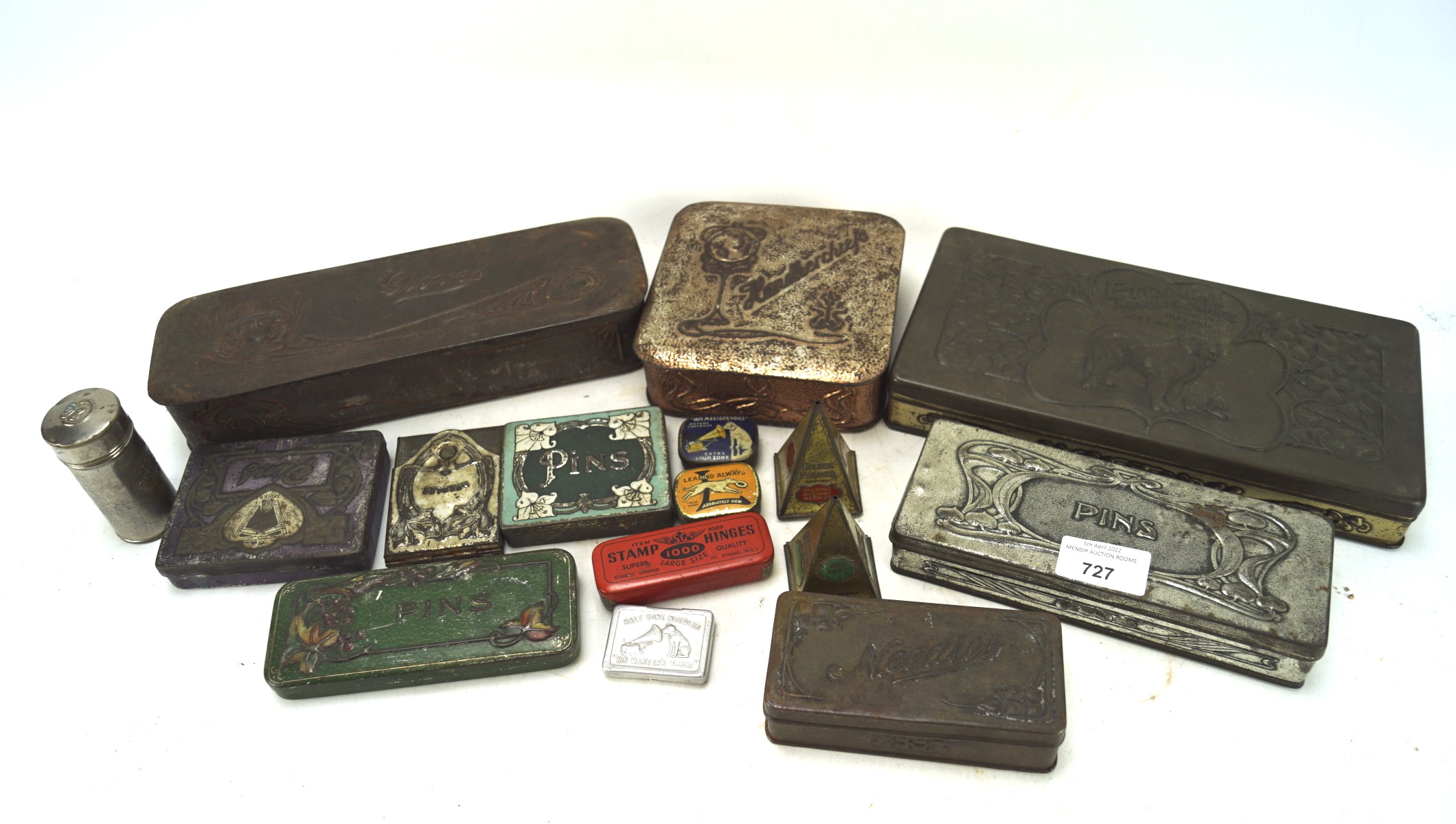 A selection of assorted vintage tins,