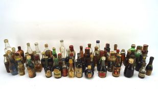 A large selection of assorted alcohol miniatures