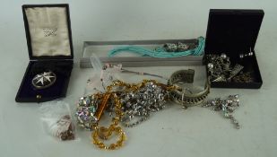 An assortment of costume jewellery,