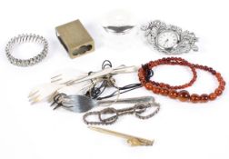 A selection of costume jewellery and other wares,