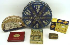 A collection of vintage tins, some advertising examples,