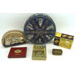 A collection of vintage tins, some advertising examples,